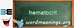 WordMeaning blackboard for hematocrit